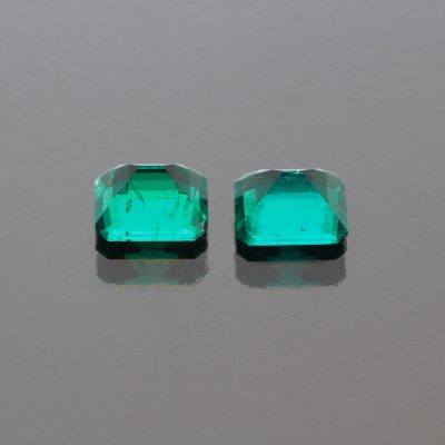 Emerald octagon Pair 2.29 cts Muzo Colombia by Caram_back view