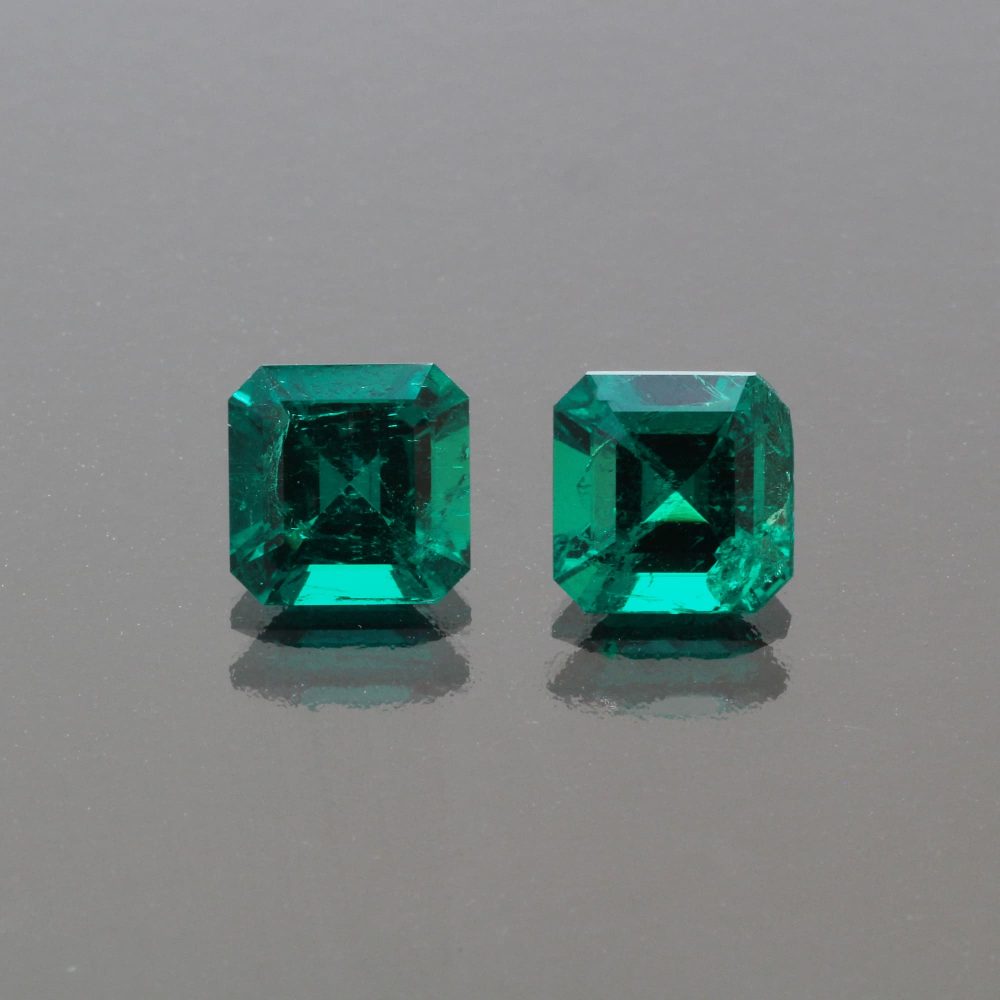 Emerald octagon Pair 2.45 cts Muzo Colombia by Caram_back view.jpg