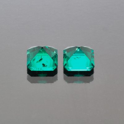 loose emerald-emerald octagon pair-back view of gemstone