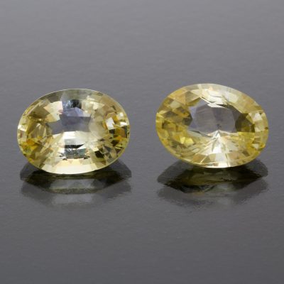 Yellow sapphire oval pai 11 cts Caram_front view