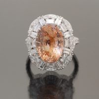 Padparadscha sappihre 9.3 cts ring by Caram_front view